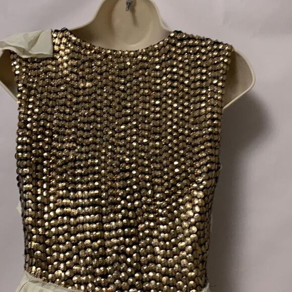 PHILLIP LIN 3‎ IN 1 CREAM & GOLD SEQUINS DRESS SZ 2 - Picture 6 of 8